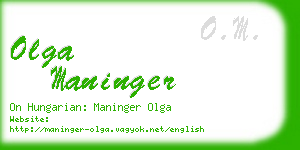 olga maninger business card